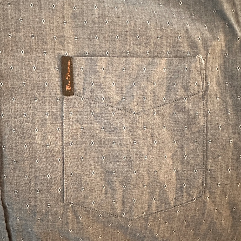 Ben Sherman Men's Chambray Patterned Button Front… - image 3